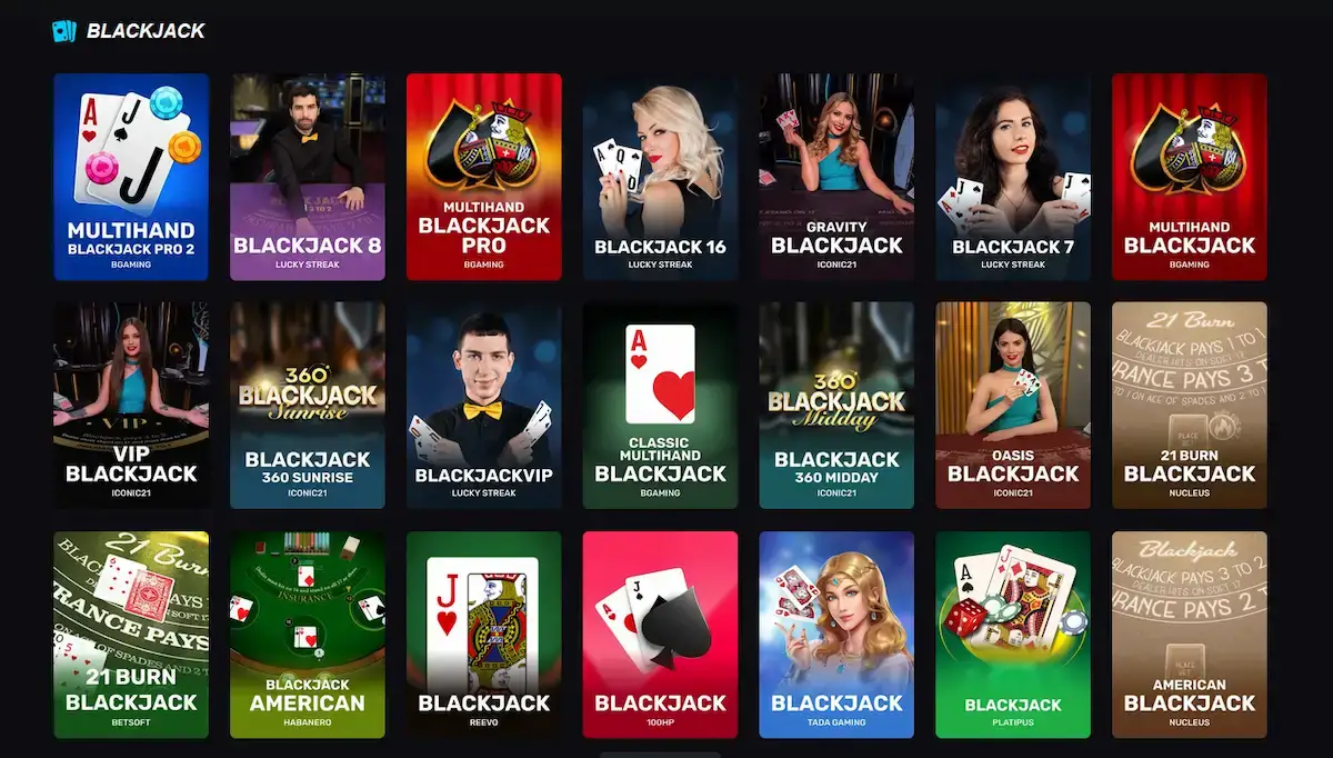 Blackjack Tische bei Winboost: Multihand Blackjack, VIP Blackjack und Live-Dealer-Varianten